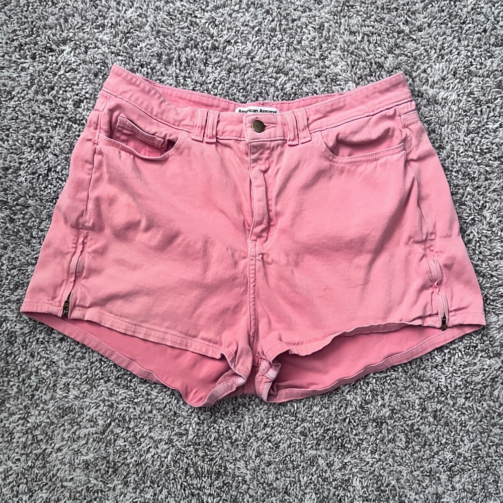 Salmon/peach American Apparel high waist shorts